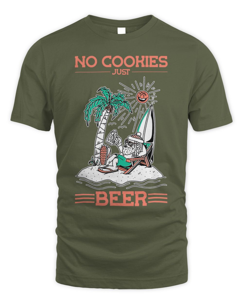 Drinker Beer No Cookies Just Beer Santa Summer Christmas In July