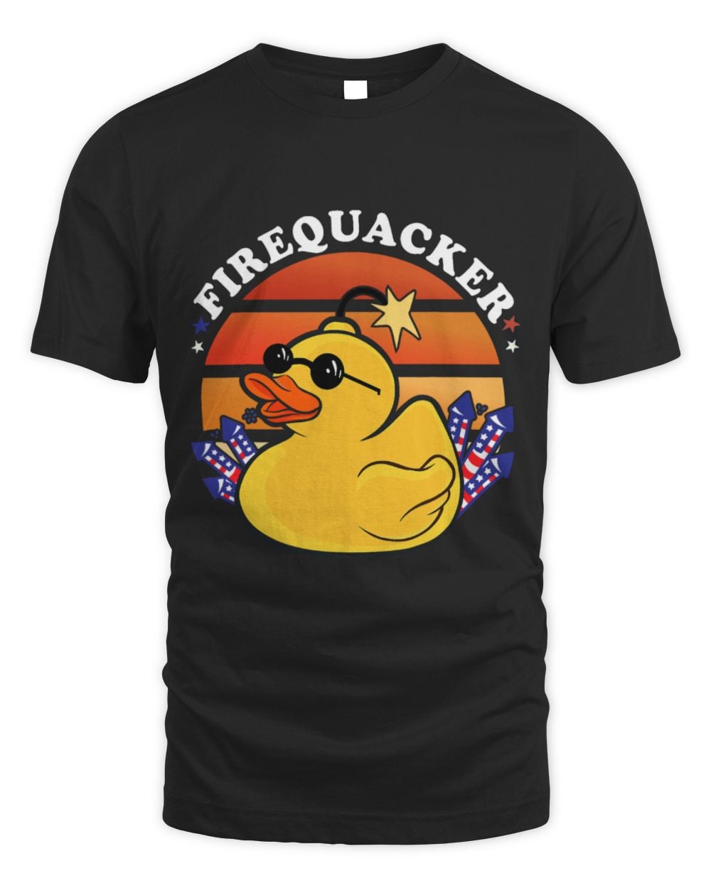 Cute Duck Firecracker Duck 4th of July Patriotic Day USA Flag Funny 1