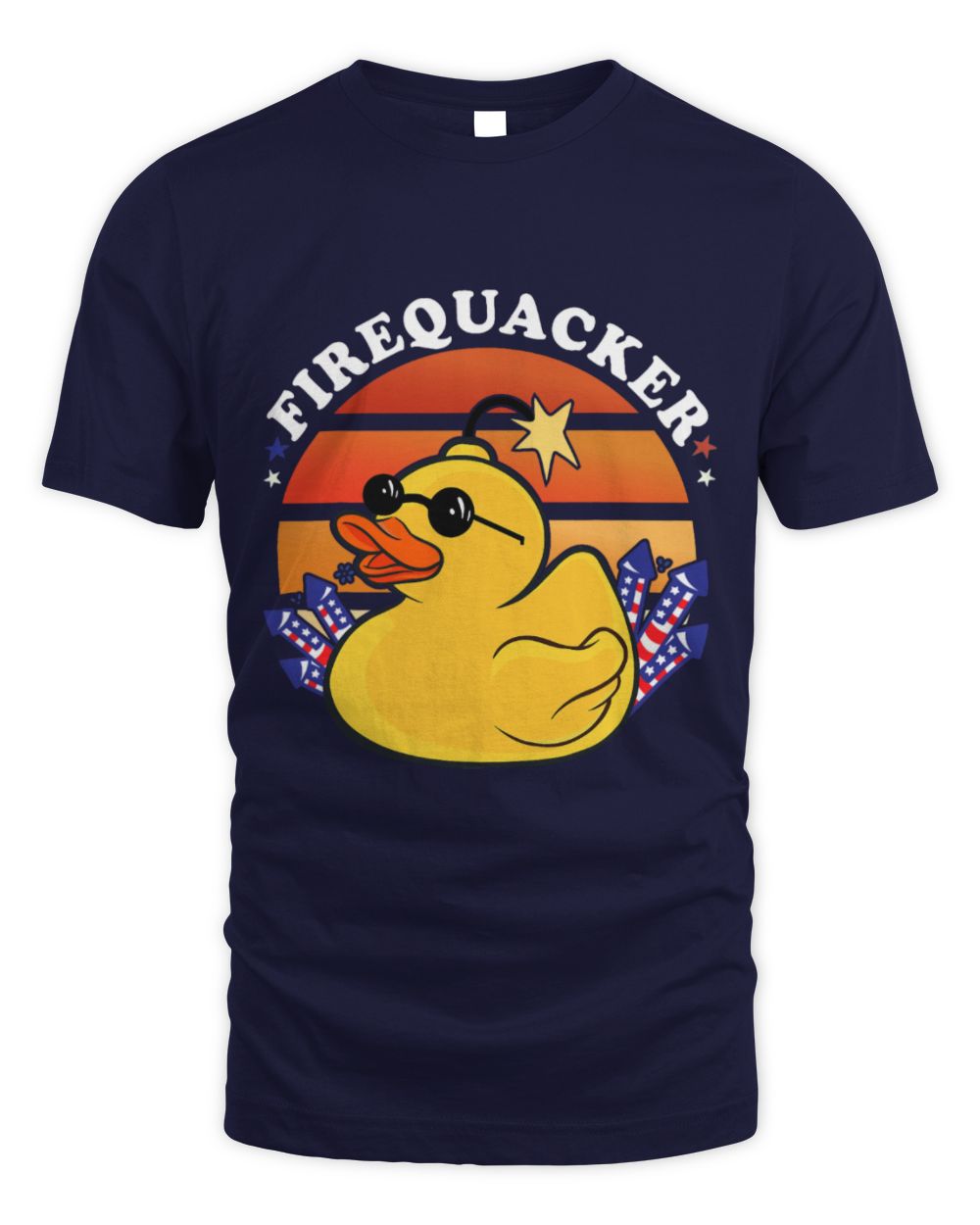 Cute Duck Firecracker Duck 4th of July Patriotic Day USA Flag Funny 1