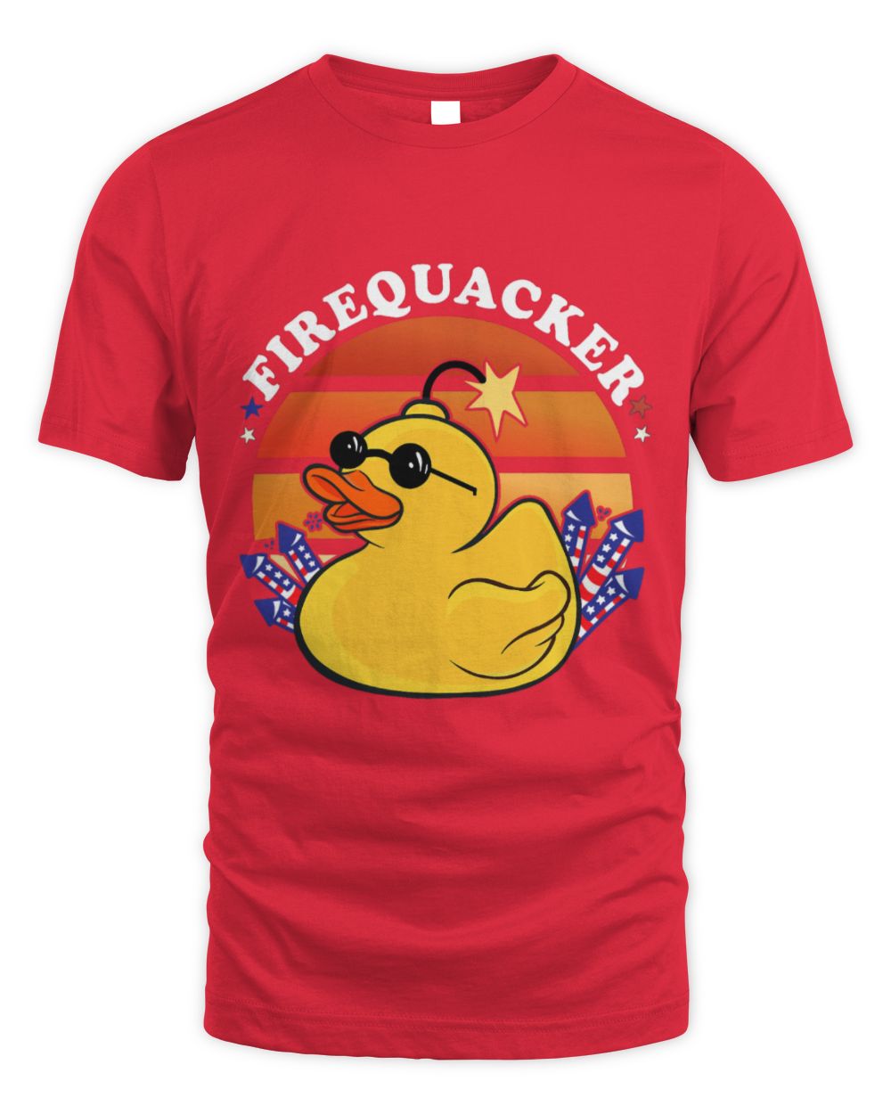 Cute Duck Firecracker Duck 4th of July Patriotic Day USA Flag Funny 1